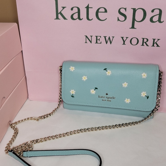 Kate spade Darcy Daisy Embroidered Chain Wallet Crossbody Clutch - Picture 13 of 16